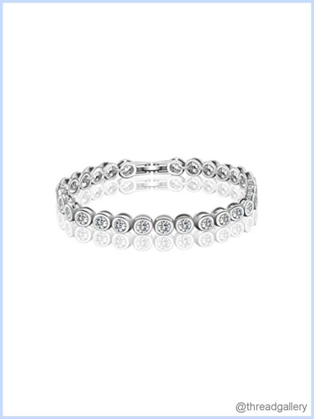 Silver Platinum Plated CZ Tennis Bracelet Round Cubic Zirconia 7 inch